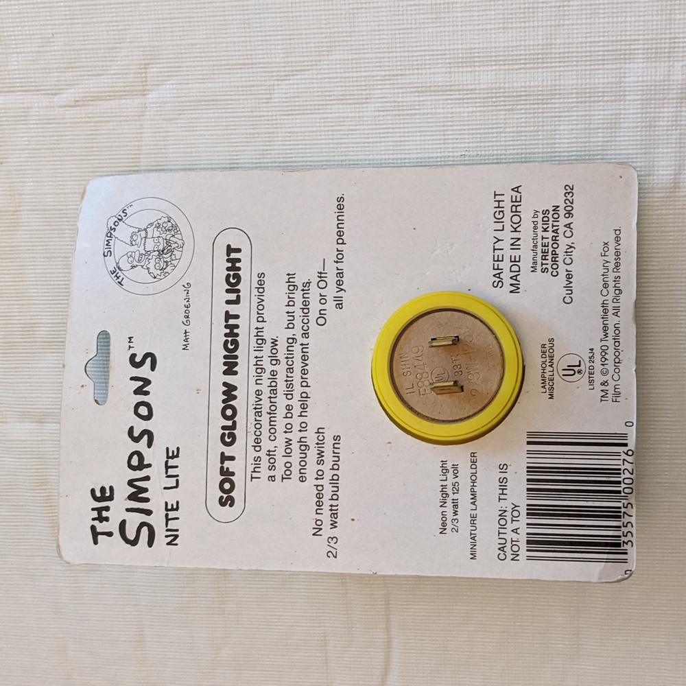 Bart Simpson Blue Shirt Soft Glow Neon Nite Lite The Simpsons Light 1990 New - Picture 3 of 6